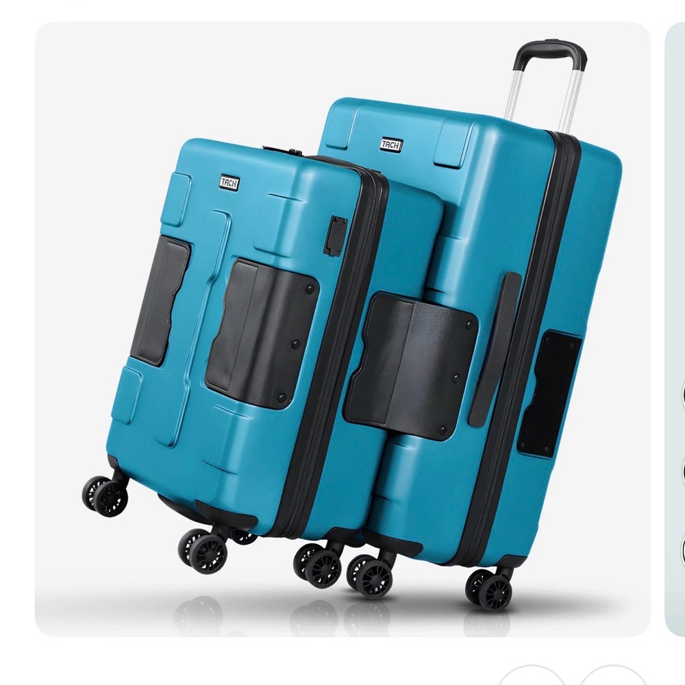 TACH Blue Suitcase Set with Black Details.